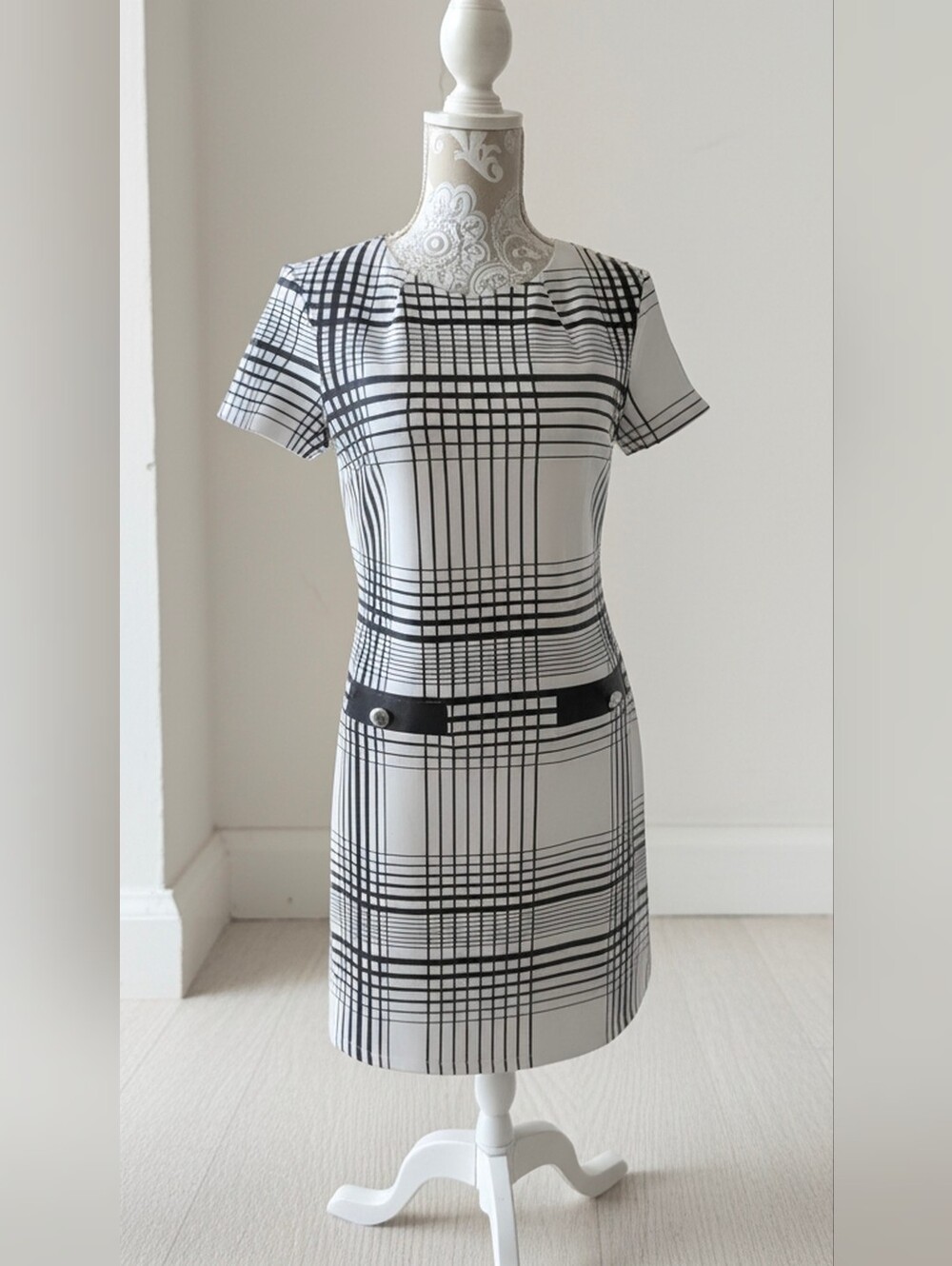 Enfocus Studio Retro Plaid Career Shift Dress Size 6